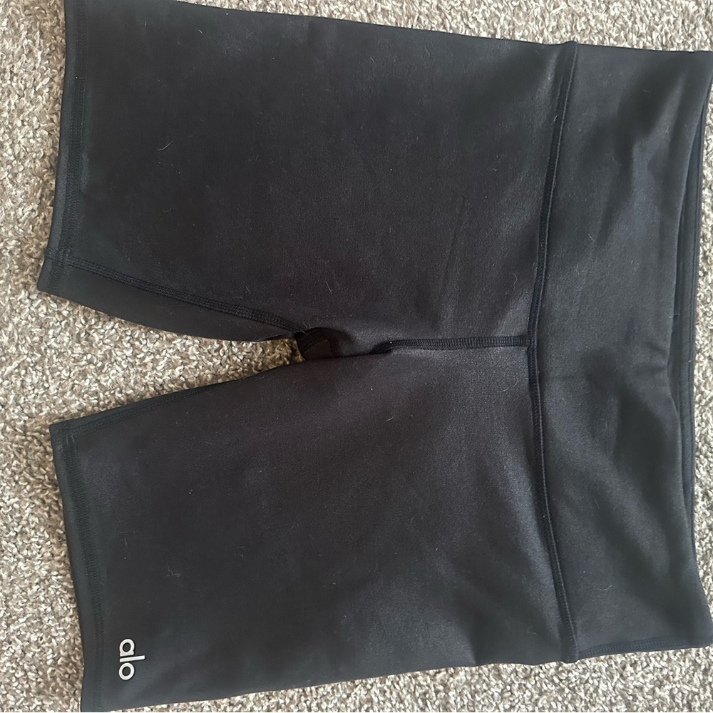 ALO Yoga Black Bike Shorts with Wide Waistband